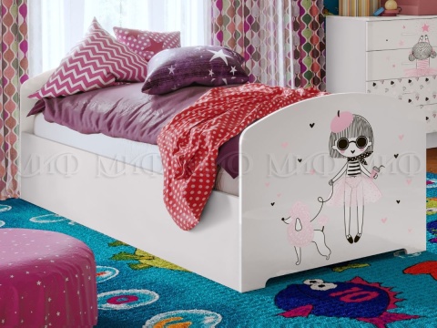 Кровать Malvina 800 х 2000 мм Белый/Фотопечать
